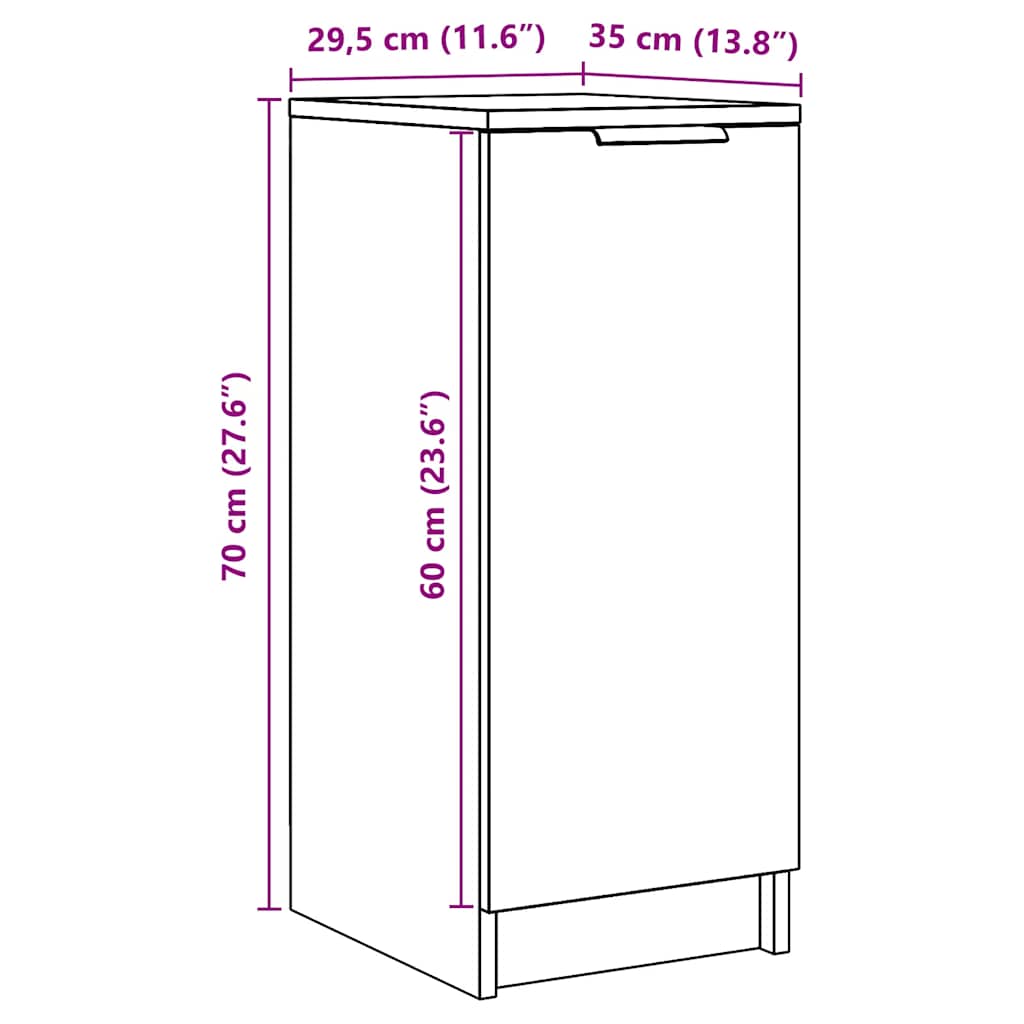 Shoe Cabinet Old Wood 29,5x35x70 cm Engineered Wood