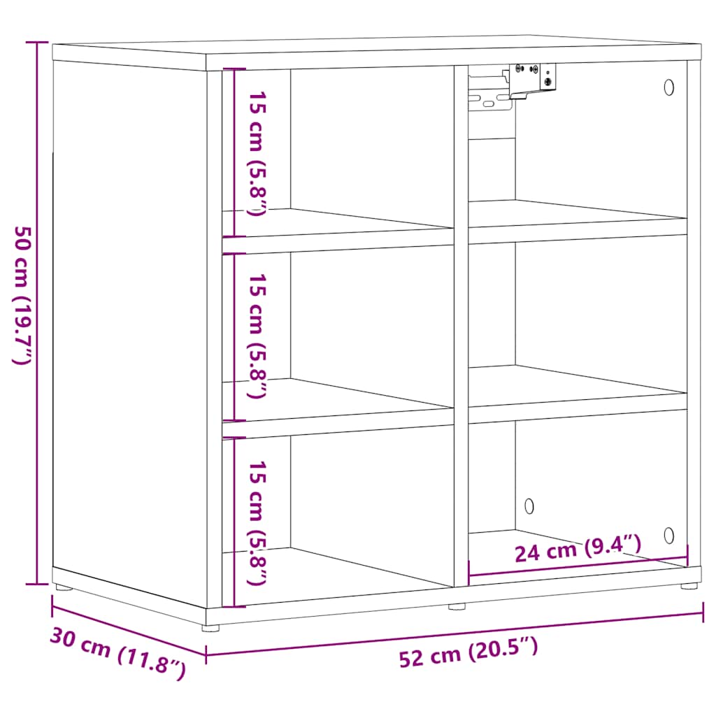 Shoe Cabinet Artisan Oak 52x30x50 cm