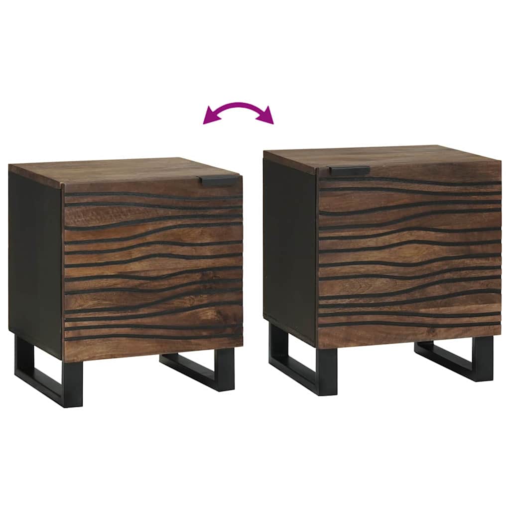 Bedside Cabinet 2 pcs Walnut 40 x 33 x 46 cm Engineered Wood