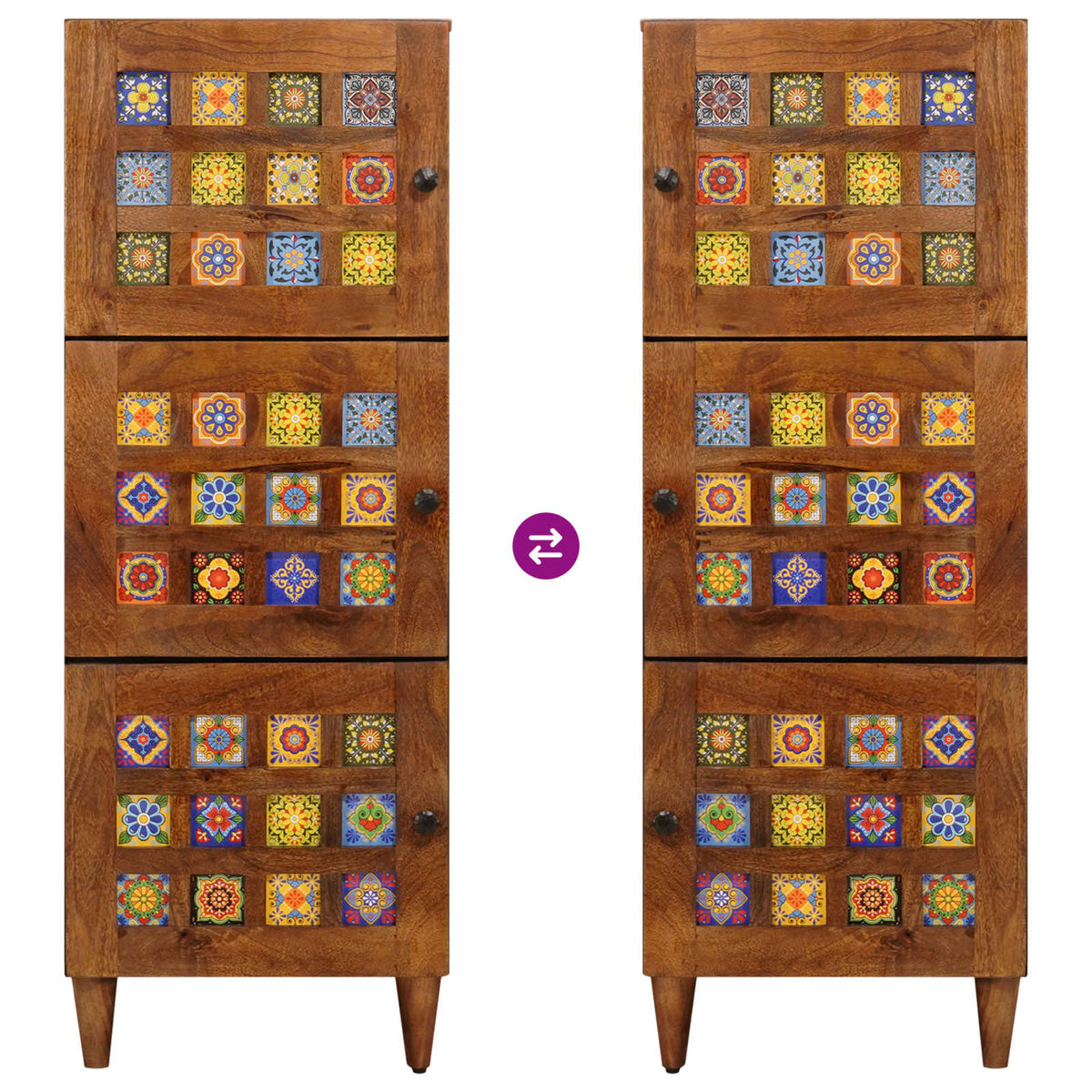 Highboard Walnut 40 x 33 x 110 cm Solid Mango Wood
