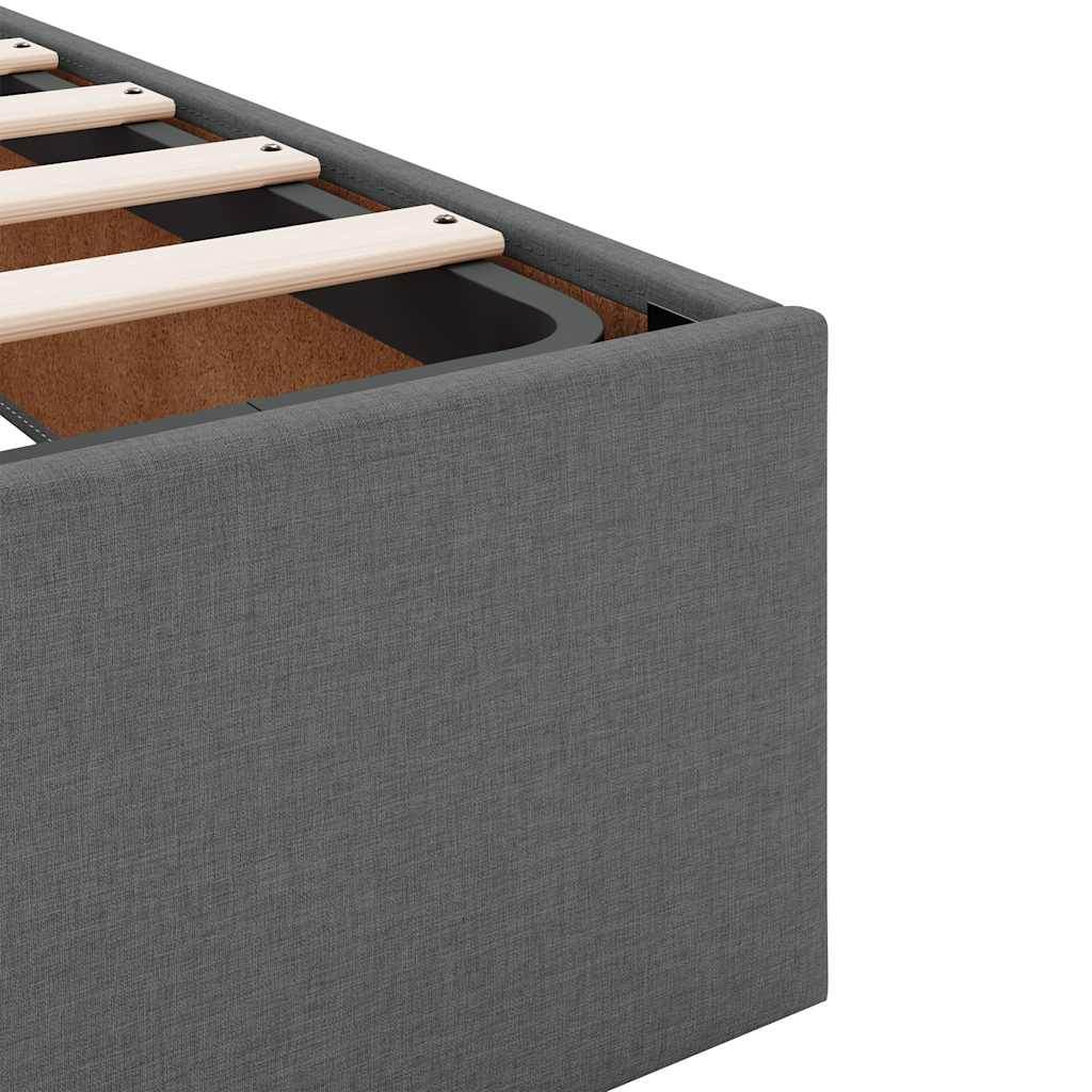 Ottoman Bed Frame without Mattress Dark Grey Single Fabric