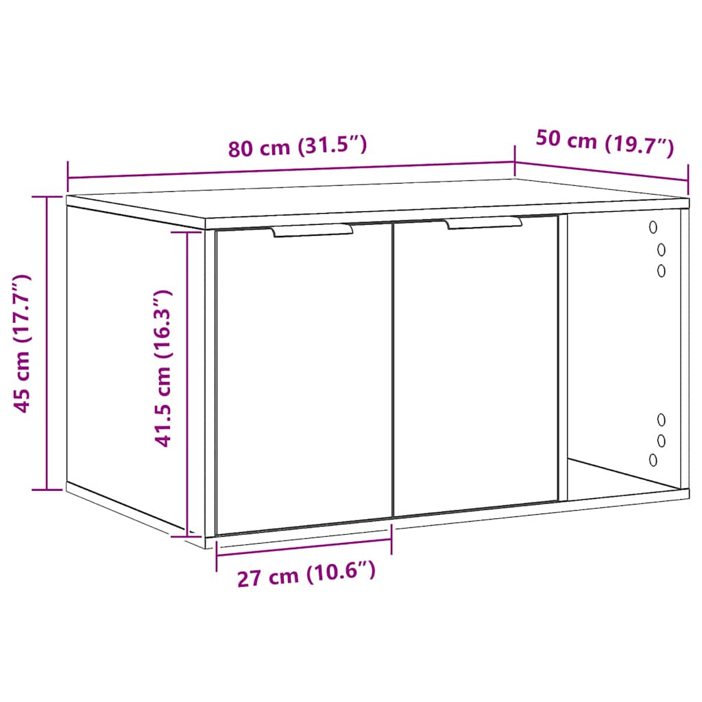 Cat Litter Box Enclosure Artisian Oak 80x50x45 cm