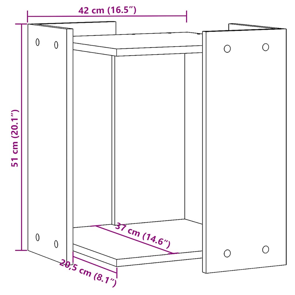 Cat Litter Box Enclosure Smoked Oak 42 x 42 x 51 cm