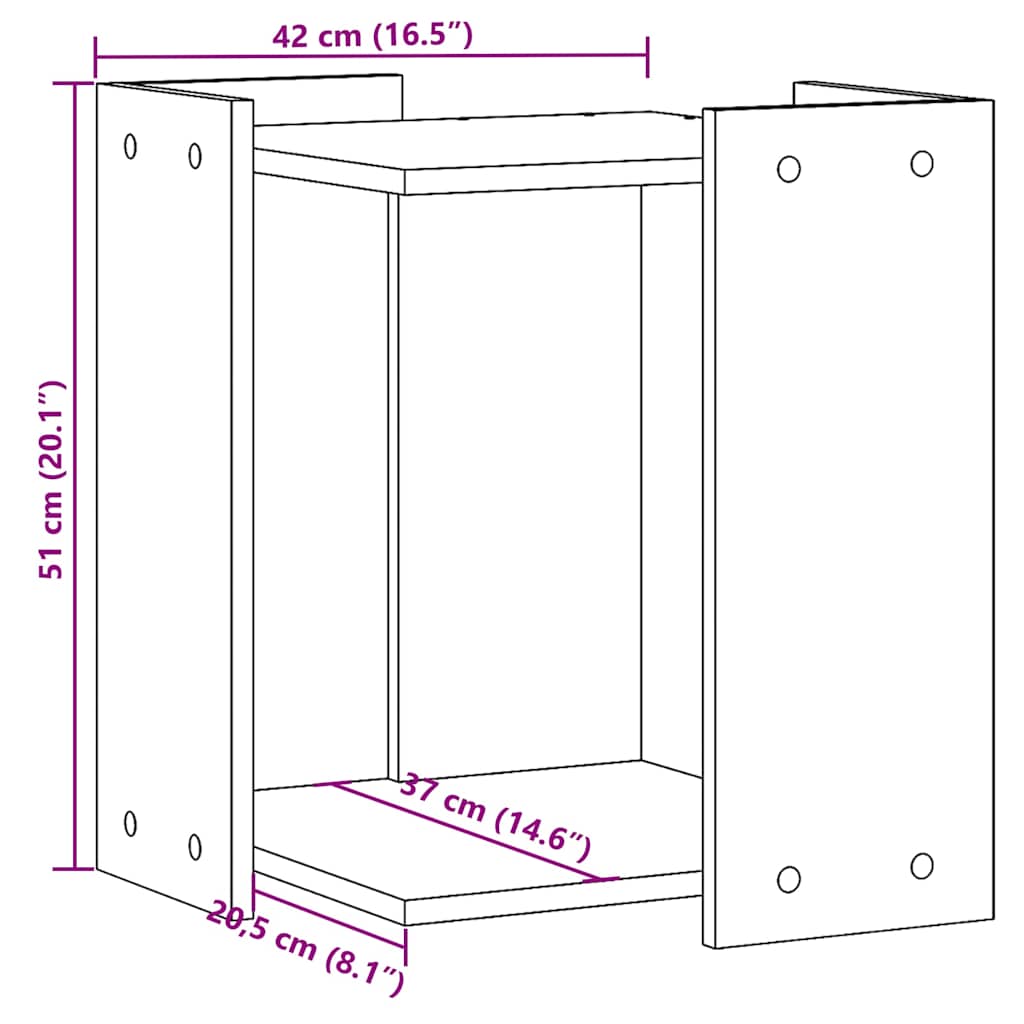 Cat Litter Box Enclosure Grey Sonoma 42 x 42 x 51 cm