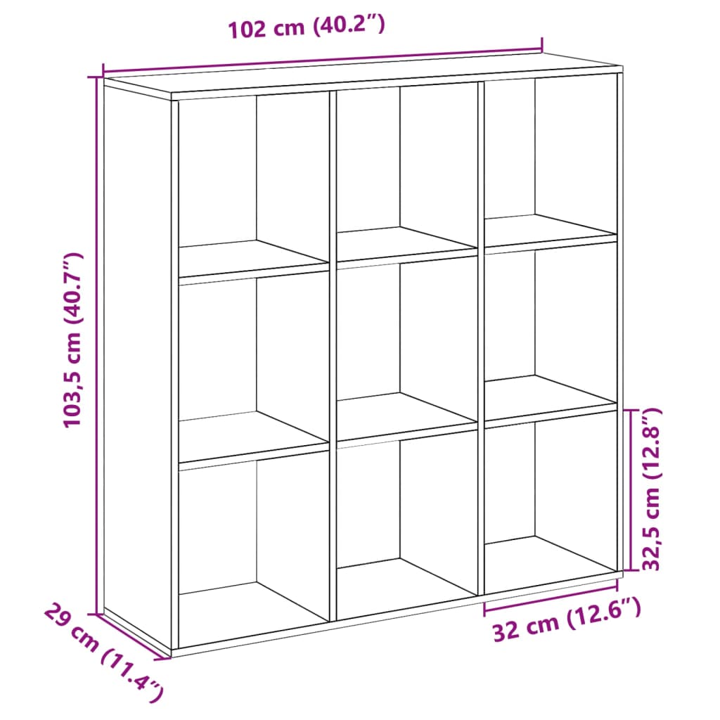 Room Divider Bookcase Sonoma Oak 102x29x103,5 cm Engineered Wood