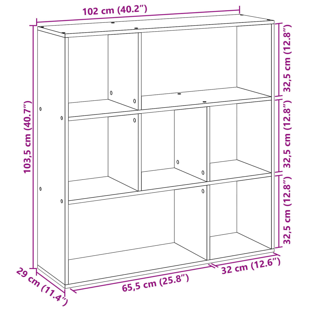 Room Divider Bookcase Old Wood 102x29x103,5 cm Engineered Wood