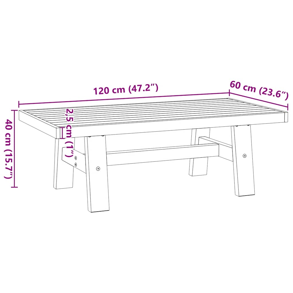 Coffee Table NOAIN A-Shaped Legs 120x60x40 cm Solid Wood Pine