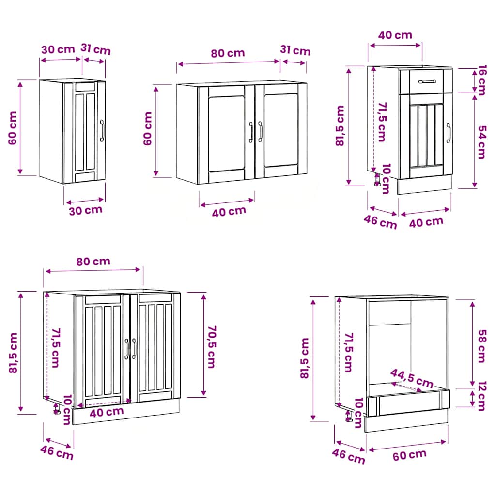 8 Piece Kitchen Cabinet Set "Kalmar" Grey Sonoma Engineered Wood