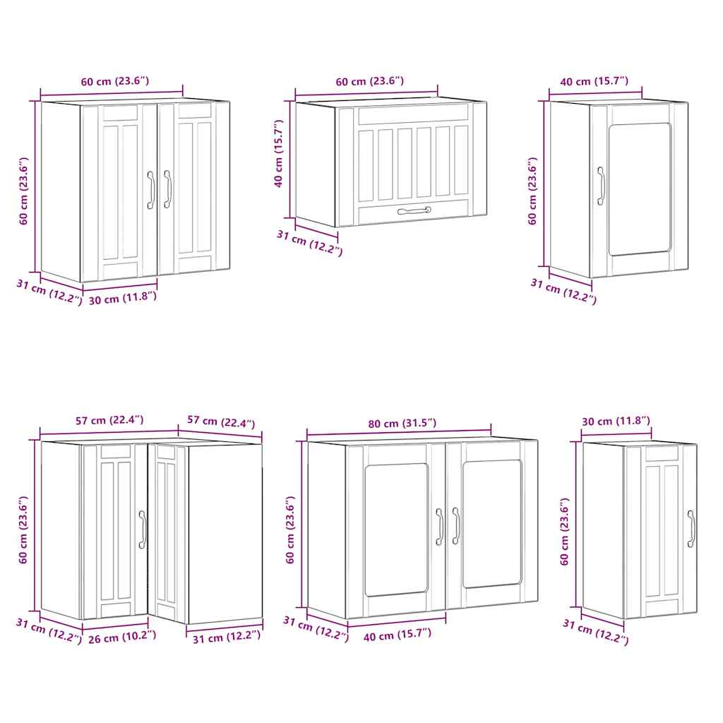 11 Piece Kitchen Cabinet Set Lucca White Engineered Wood