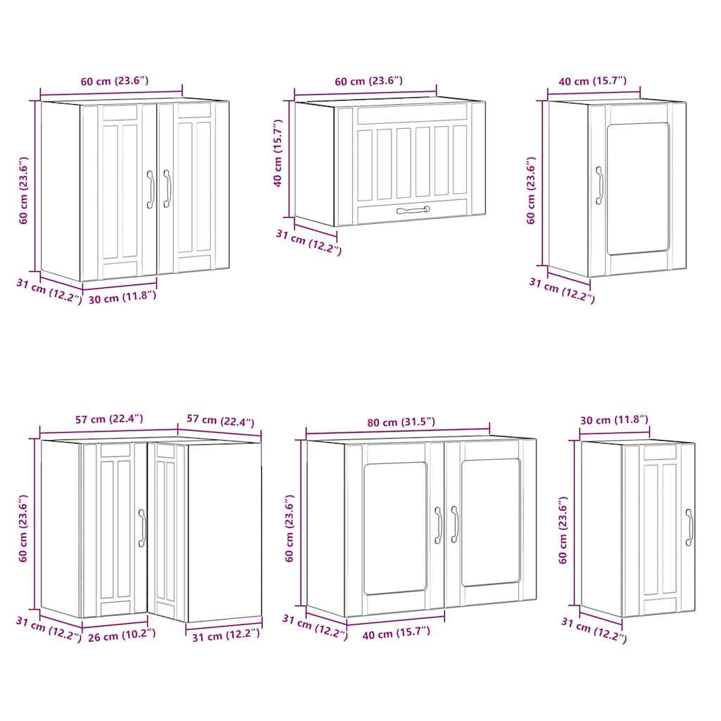 11 Piece Kitchen Cabinet Set Lucca Gloss White Engineered Wood
