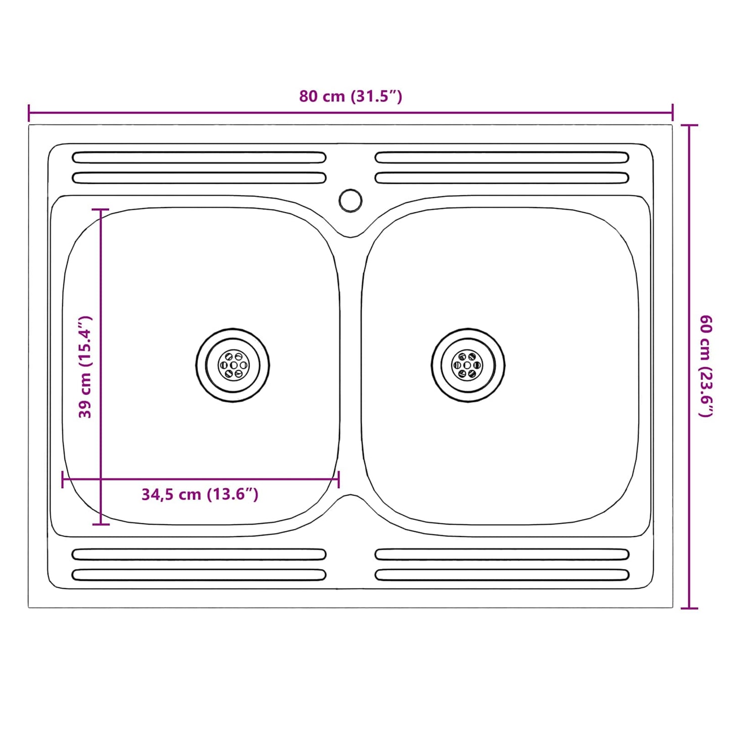 Sink Base Cabinet Lucca 2 pcs Old Wood Engineered Wood