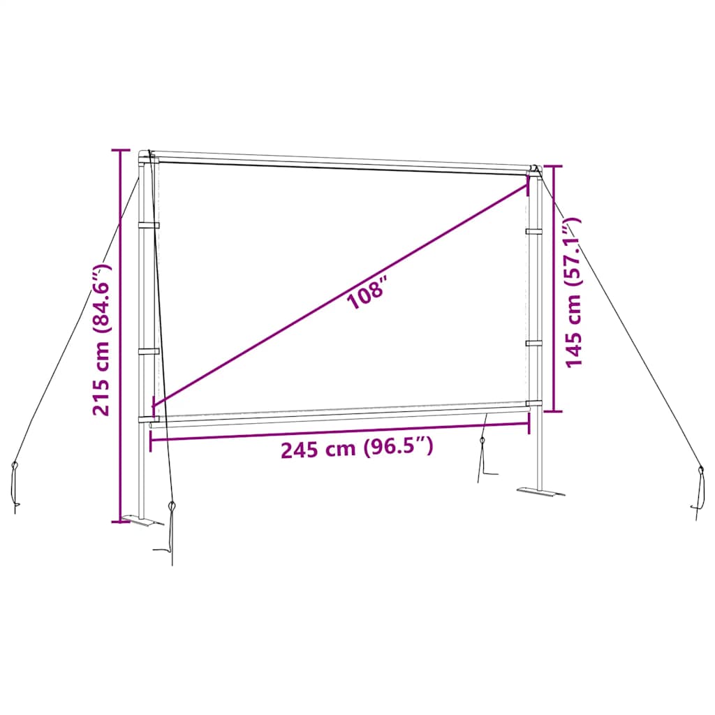 Projection Screen with Stands 108 Inch 16:9