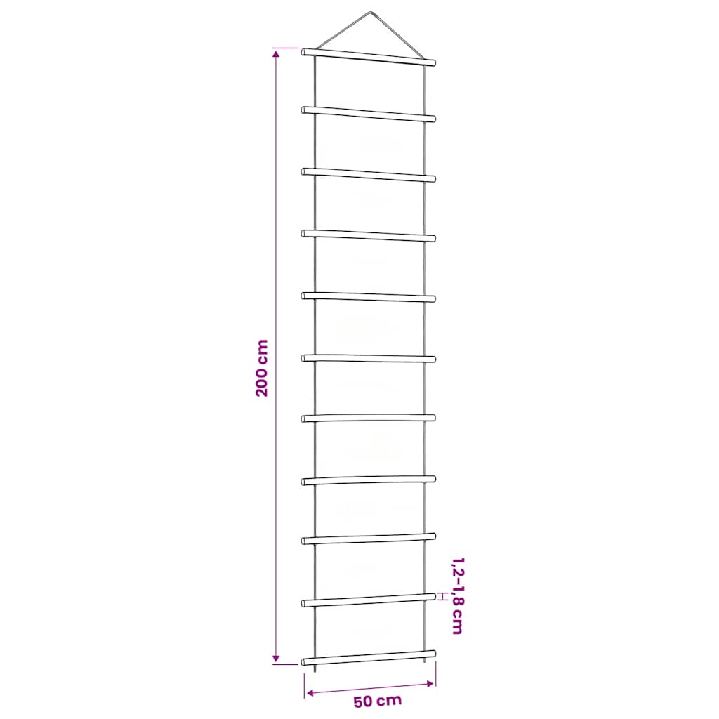 Wall Decoration Ladder-Shaped 50x200 cm Natural Branch