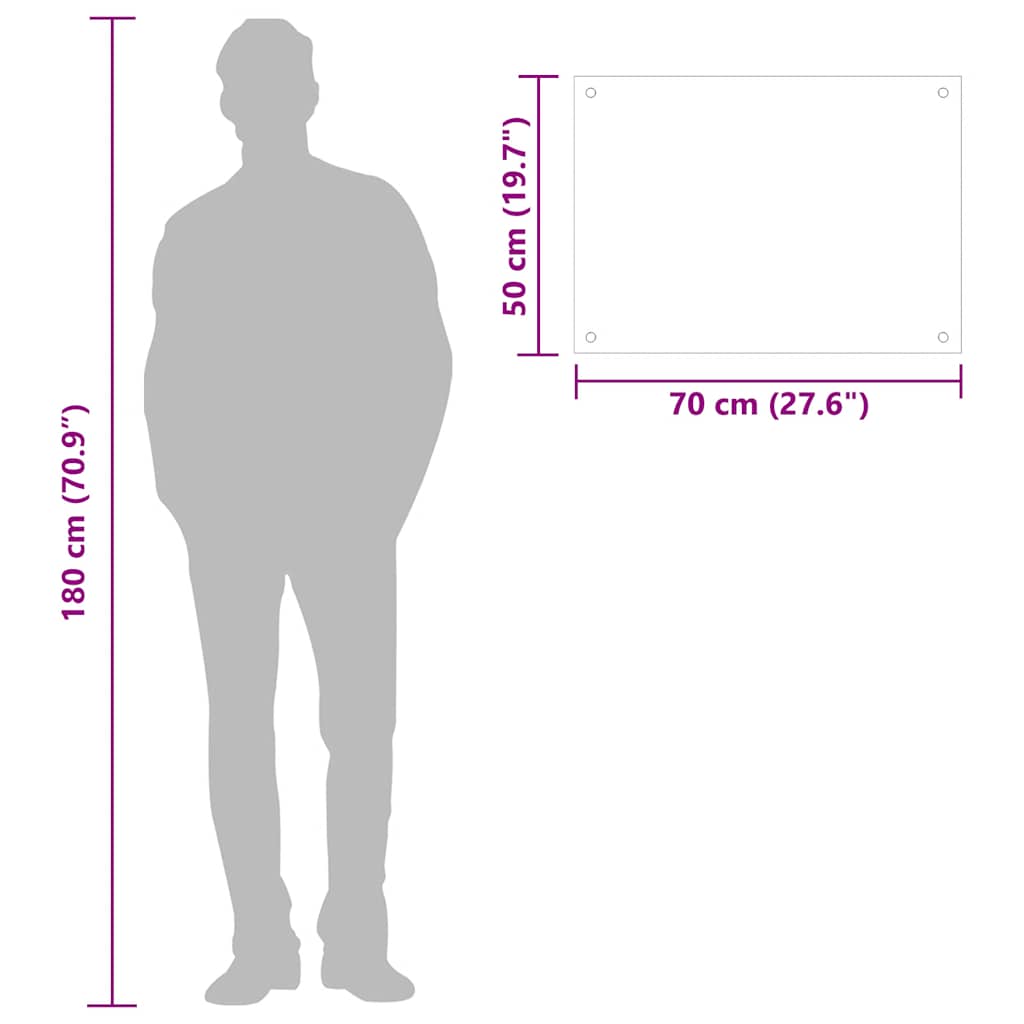 vidaXL Kitchen Backsplashes 2 pcs White 70x50 cm Tempered Glass