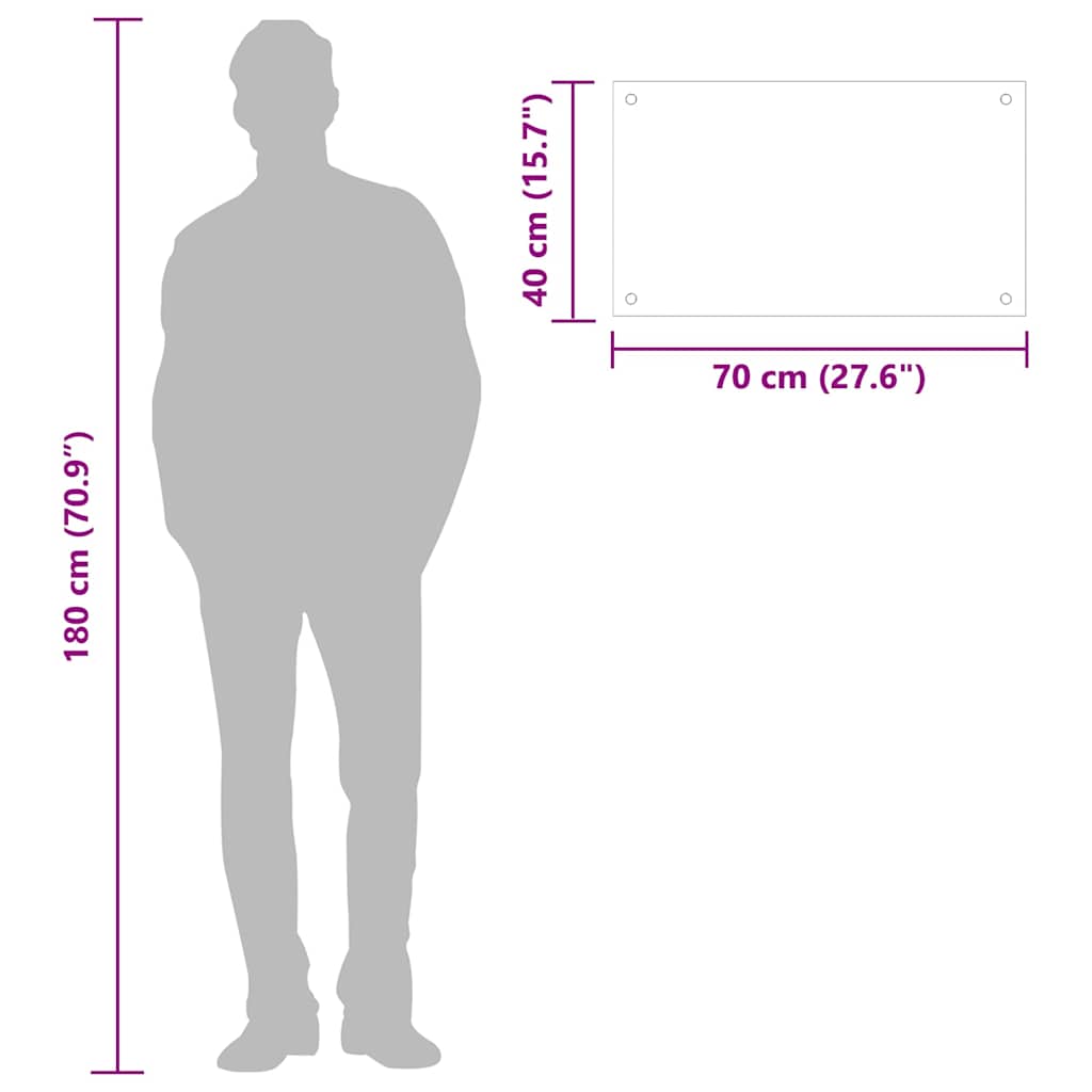 vidaXL Kitchen Backsplashes 2 pcs Transparent 70x40 cm Tempered Glass