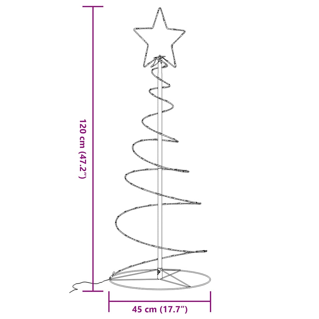 LED Christmas Tree 80 LEDs Warm White 120 cm