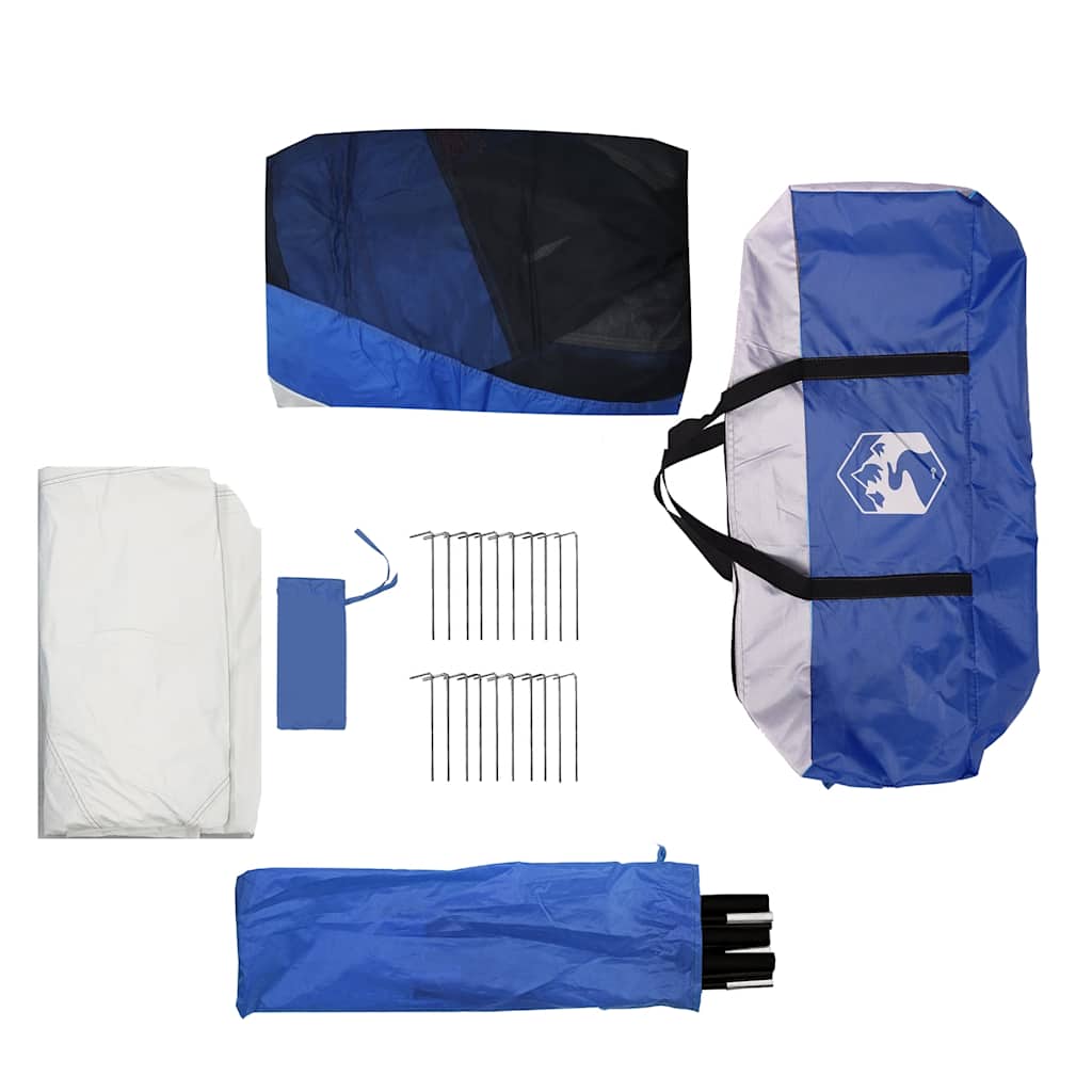 Pool Tent with Removable Fly & Mesh Walls Azure Blue 690x690 cm