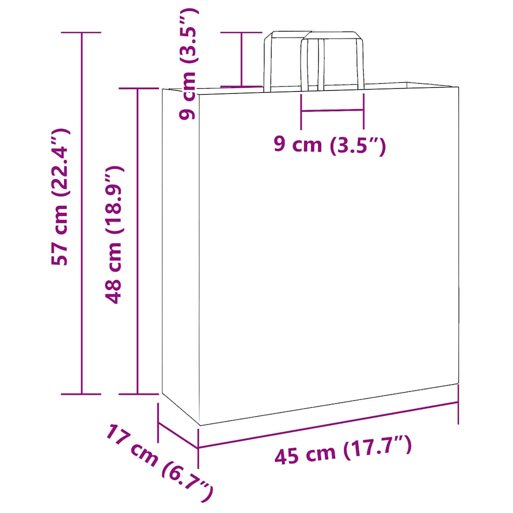 Paper Bags 50 pcs with Handles Pink 45x17x48 cm