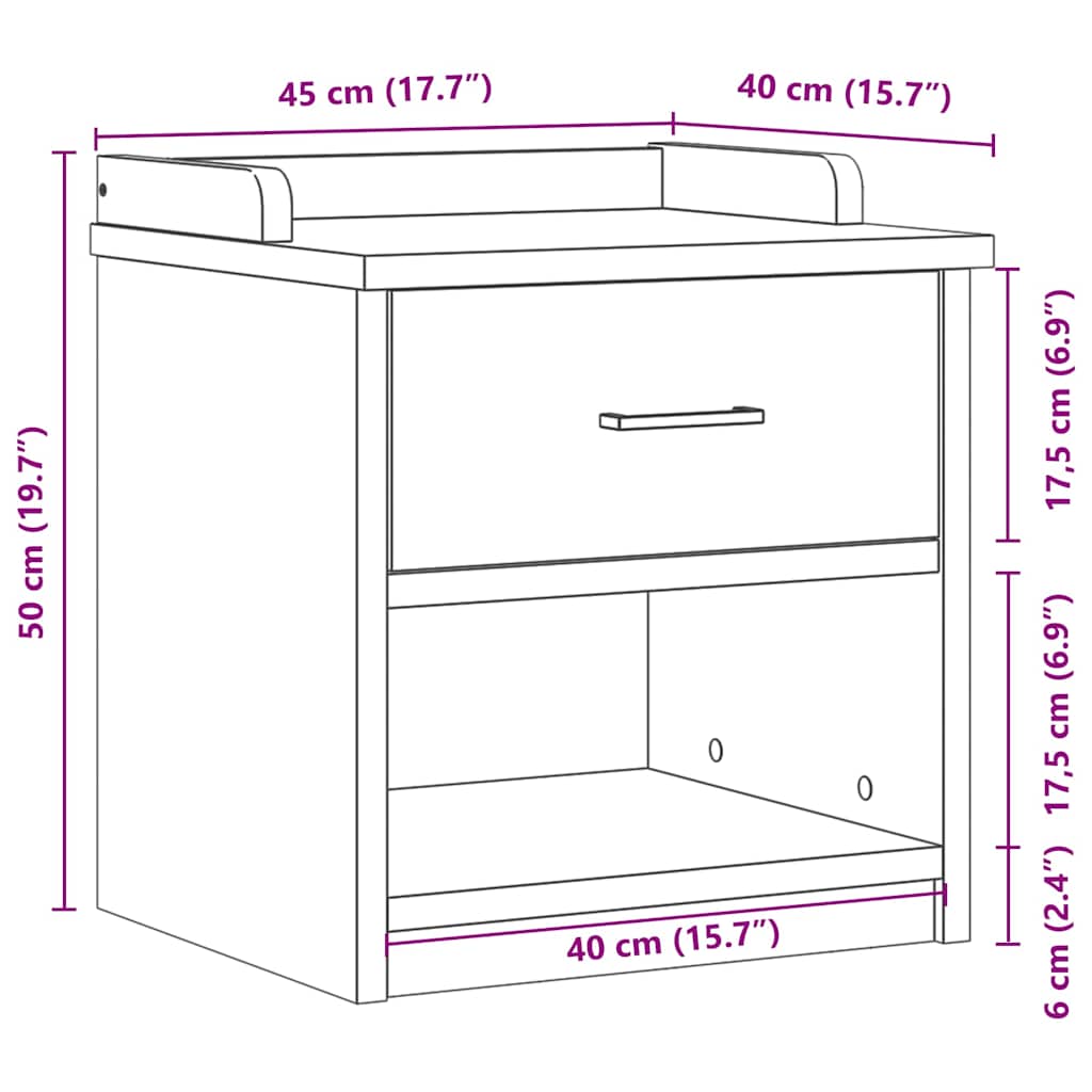 Hallway Bench "SANDNES" 45x40x50 cm Solid Wood Pine