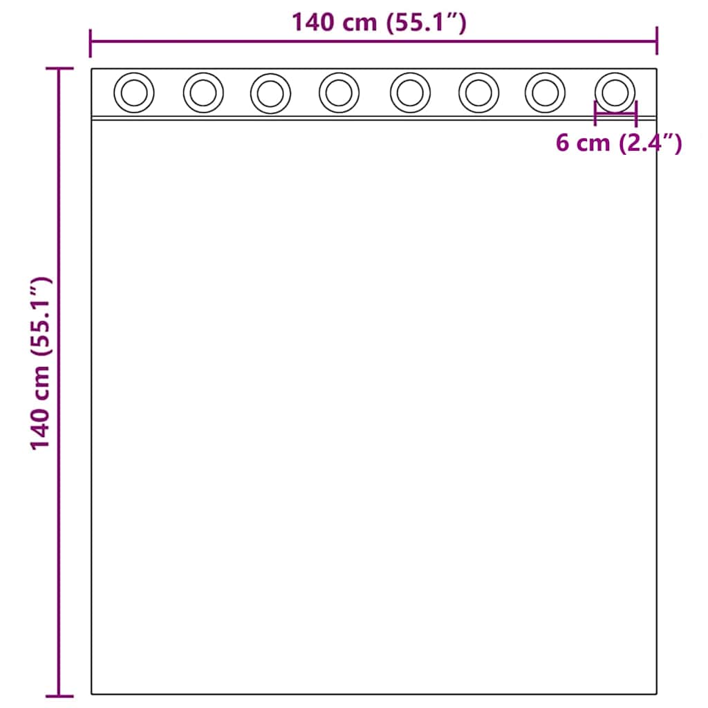 Voile Curtains with Grommets 2 pcs Dark Grey 140x140 cm