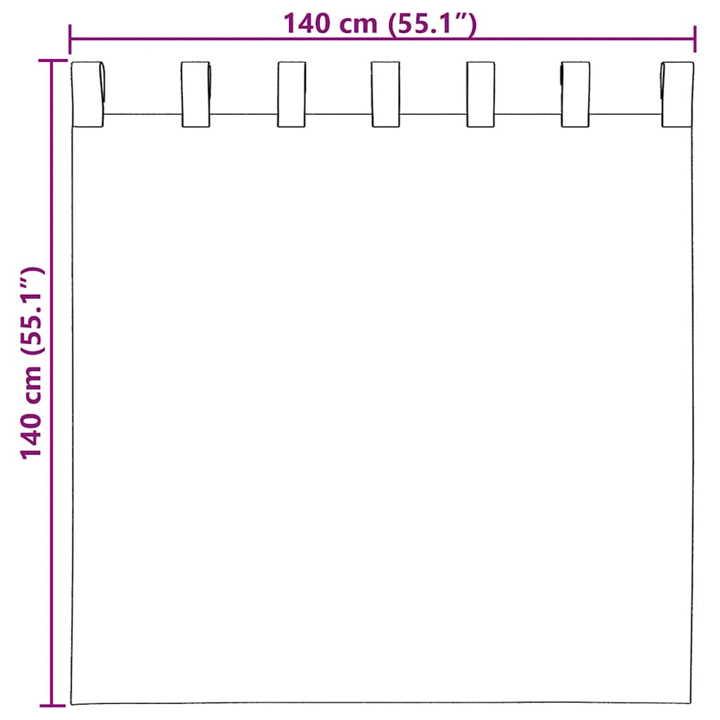 Voile Curtains with Loops 2 pcs Sand 140x140 cm