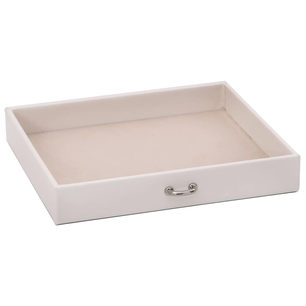 Jewellery Box 4-Layer with Mirror Lockable White 22,5x17,5x16,5 cm