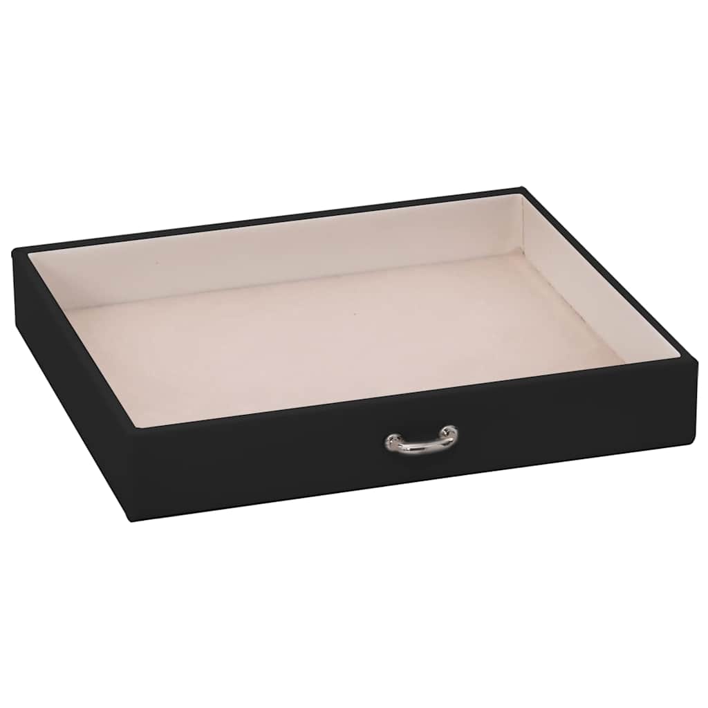 Jewellery Box 4-Layer with Mirror Lockable Black 22,5x17,5x16,5 cm