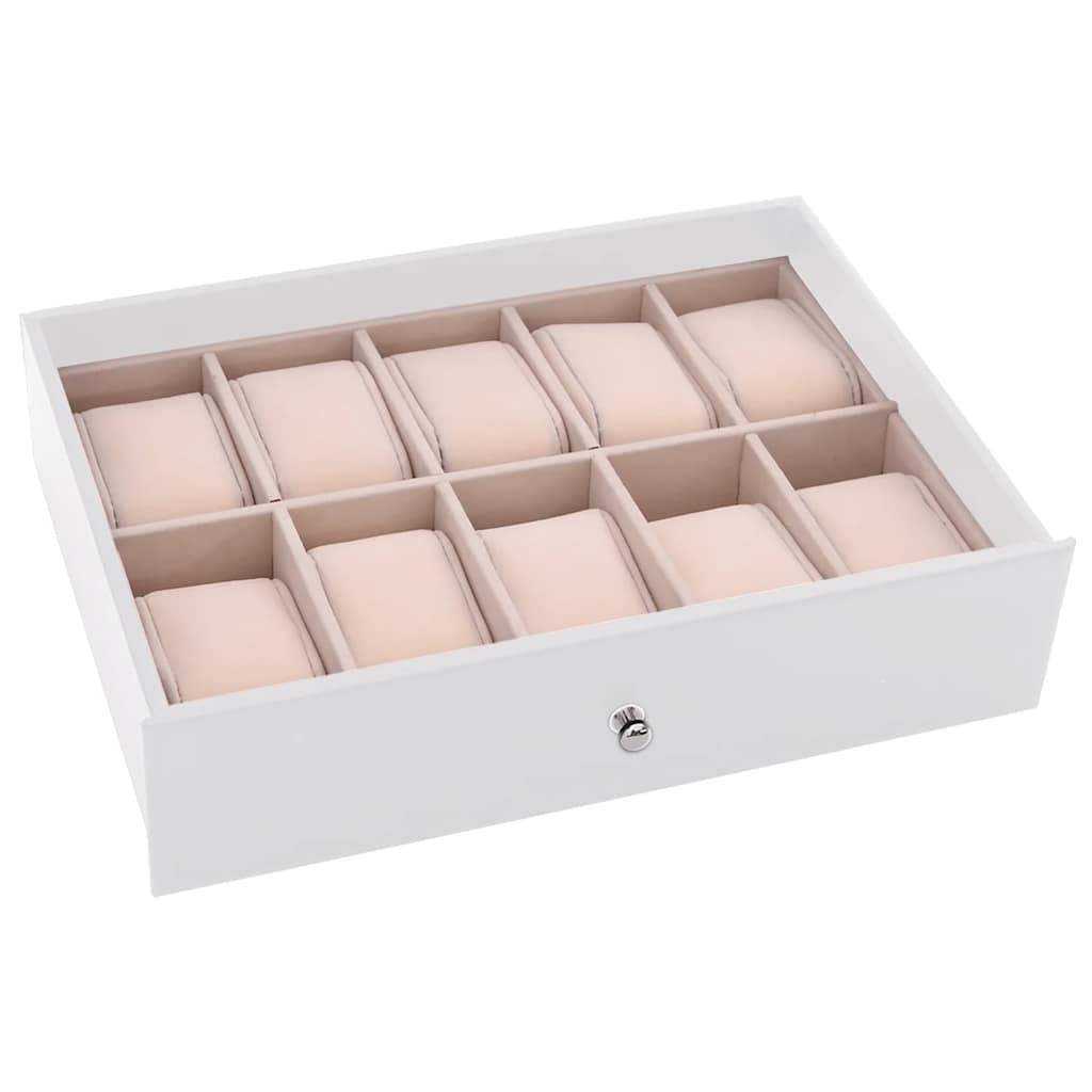 Jewellery Box 10-Layer with Watch Holders White 29x20,5x40,5 cm