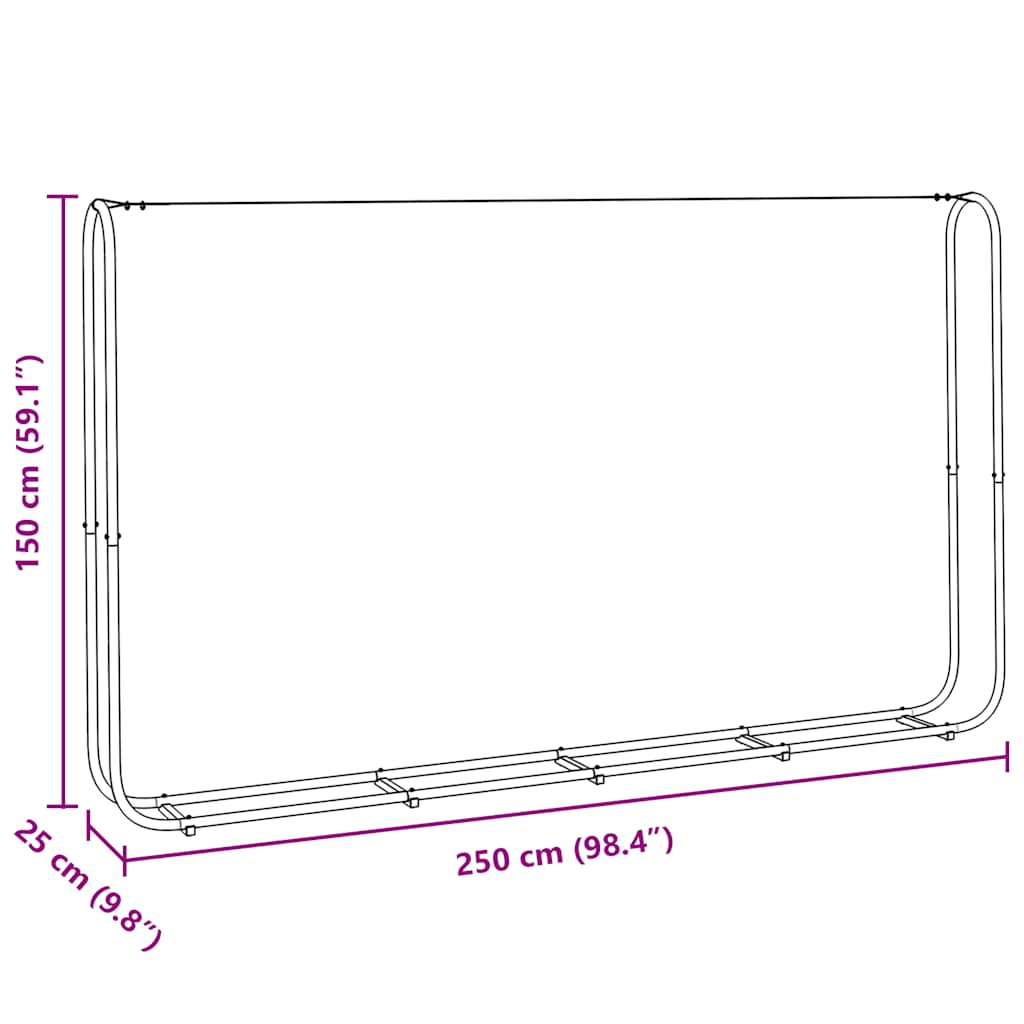 Firewood Rack 250x25x150 cm Galvanised steel