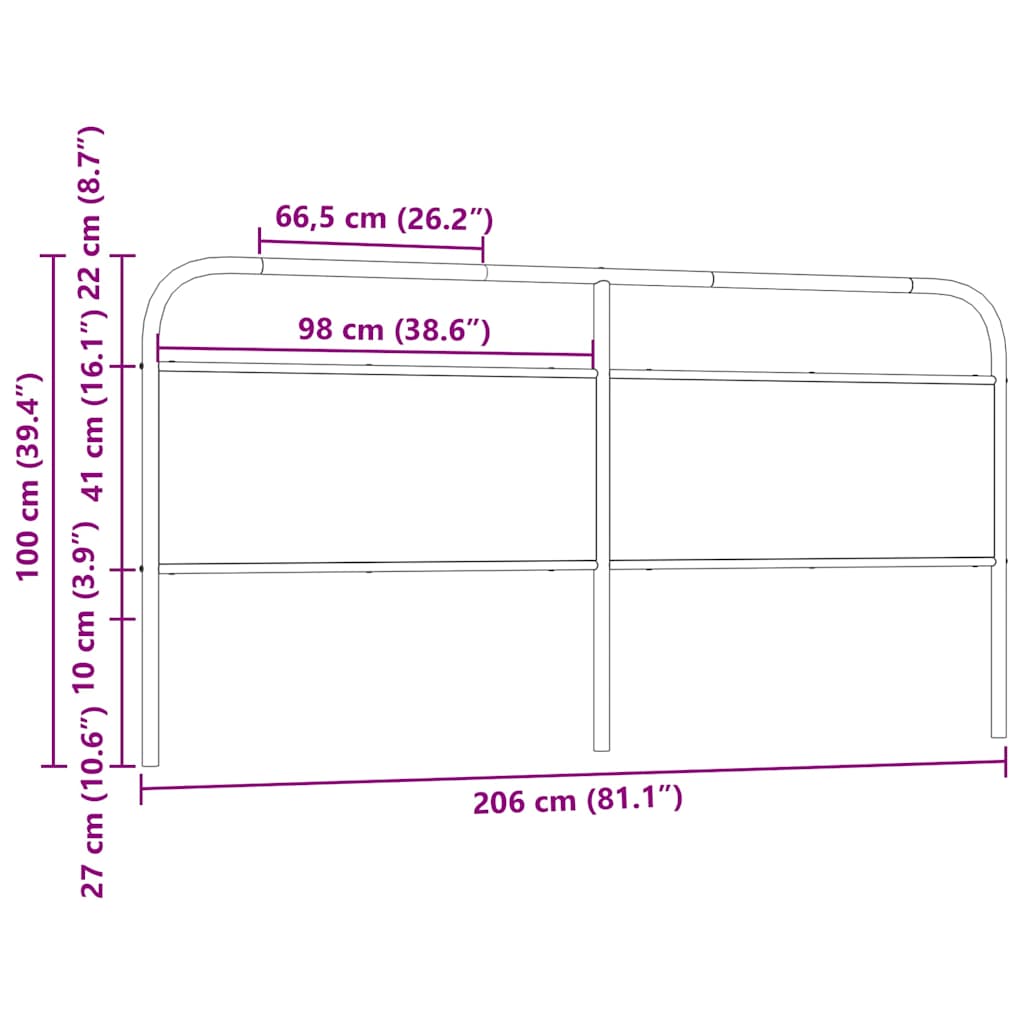 Replace Headboard Sonoma Oak 200 cm Steel and Engineered Wood