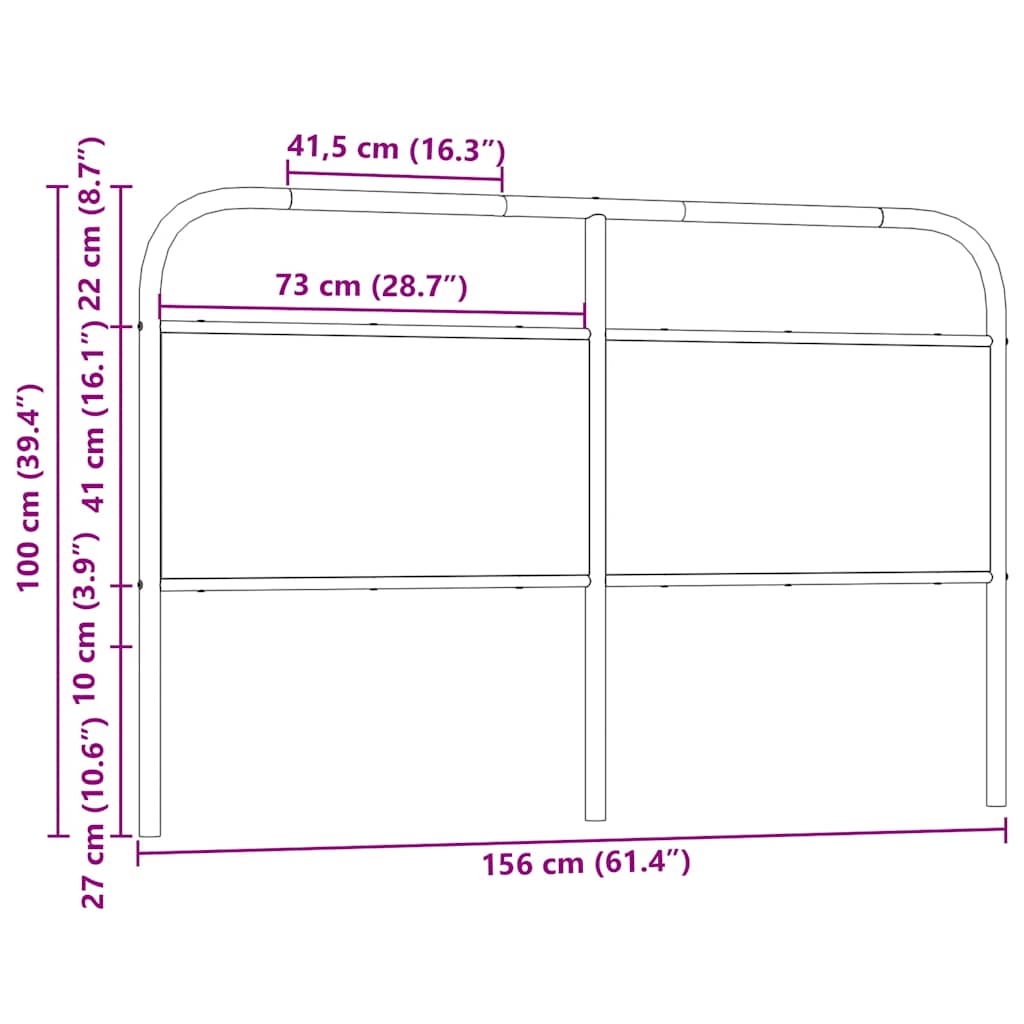 Replace Headboard Brown Oak 150 cm Steel and Engineered Wood