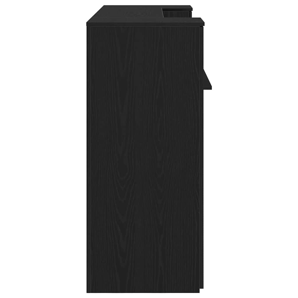 Reception Desk Black Oak 180x50x103,5 cm Engineered Wood