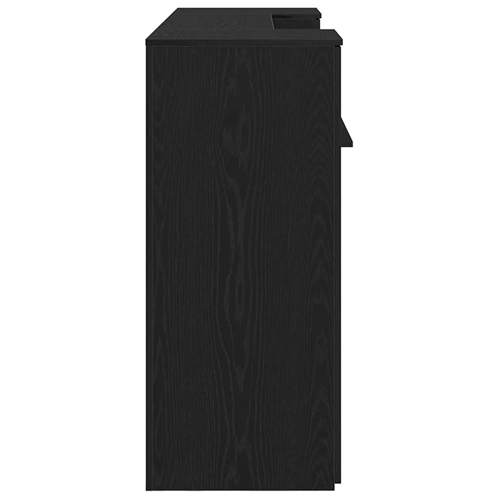 Reception Desk Black Oak 200x50x103,5 cm Engineered Wood