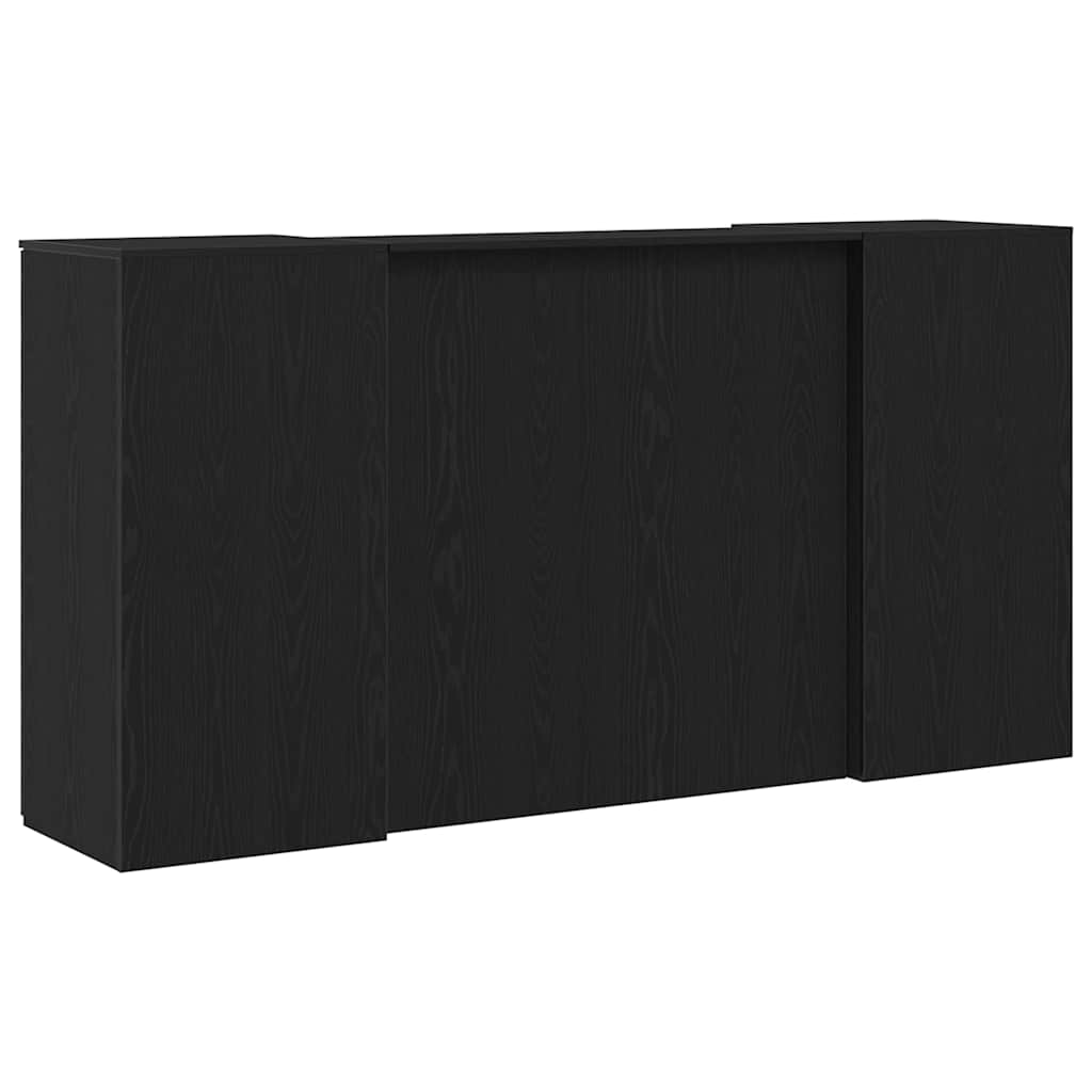 Reception Desk Black Oak 200x50x103,5 cm Engineered Wood