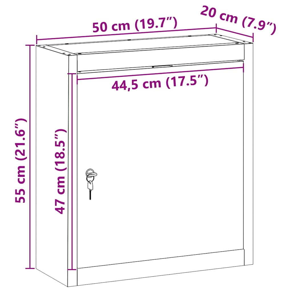 Tool Cabinet with Shelf with Lock Red and Grey 50 x 20 x 55 cm