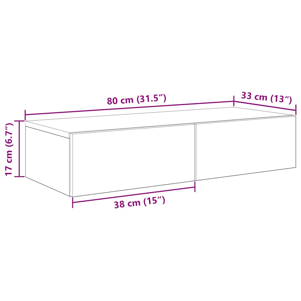Wall Shelf with Drawers Artisian Oak 80x33x17cm Engineered Wood
