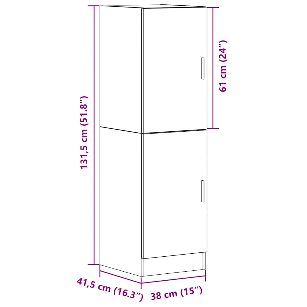 Kitchen Cabinet Concrete Grey 38x41,5x131,5 cm Engineered Wood