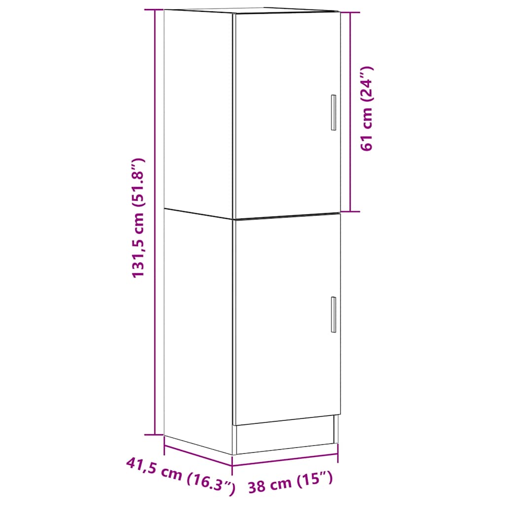 Kitchen Cabinet Smoked Oak 38x41,5x131,5 cm Engineered Wood