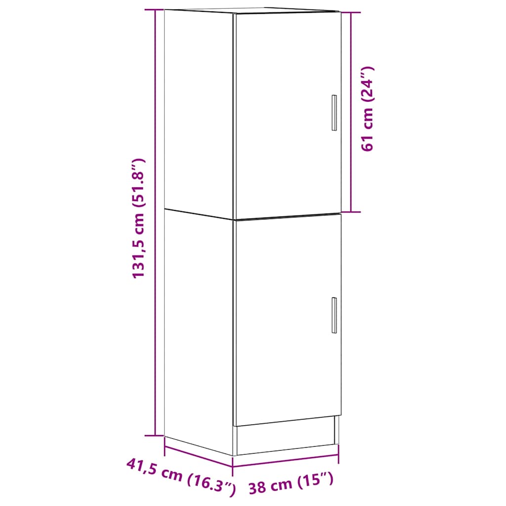 Kitchen Cabinet Grey Sonoma 38x41,5x131,5 cm Engineered Wood