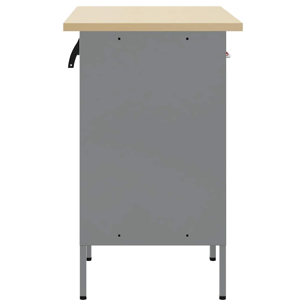 Work Cabinet with Drawer 2 pcs Red and Grey 100 x 55 x 85 cm