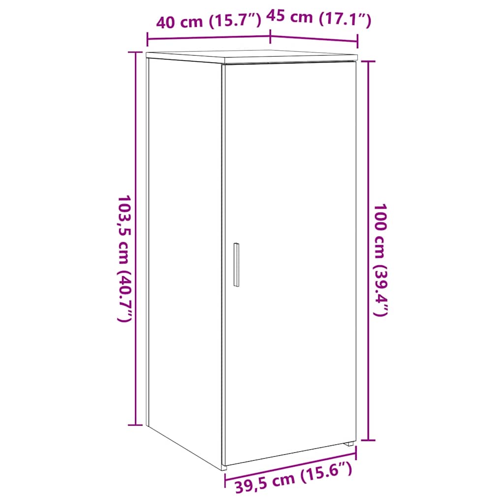 Storage Cabinet Concrete Grey 40x45x103,5 cm Engineered Wood