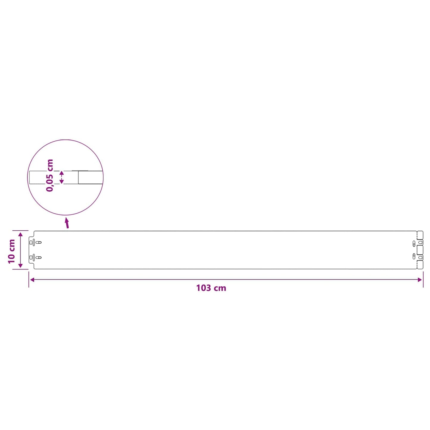 Lawn Edging 10 pcs 10 x 103 cm Steel White