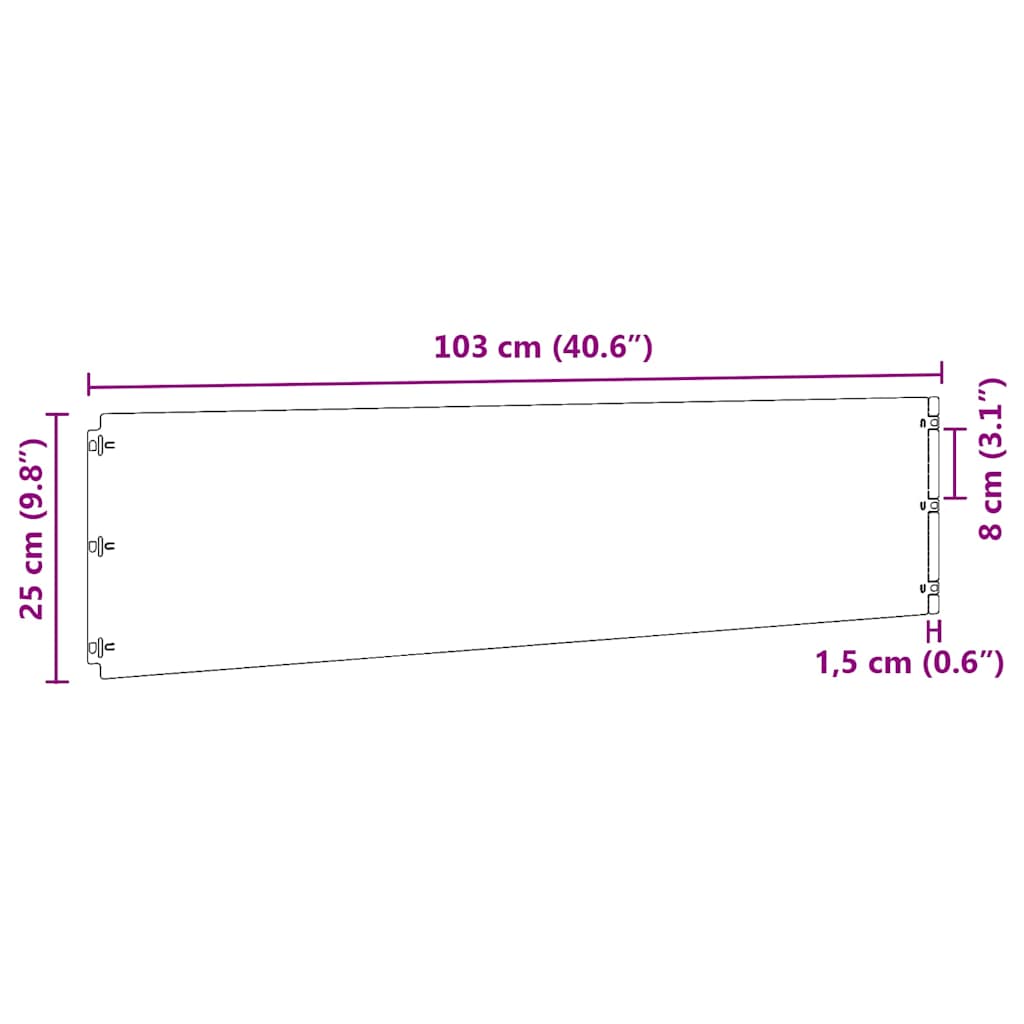 Lawn Edging 20 pcs 25 x 103 cm Galvanised Steel Silver
