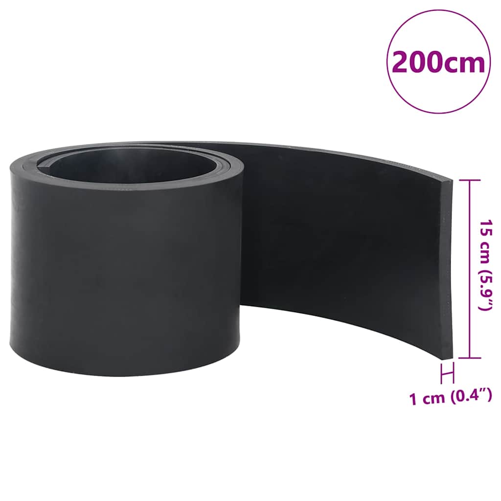 Rubber Edge for Snow Plow Black 200x15x1 cm