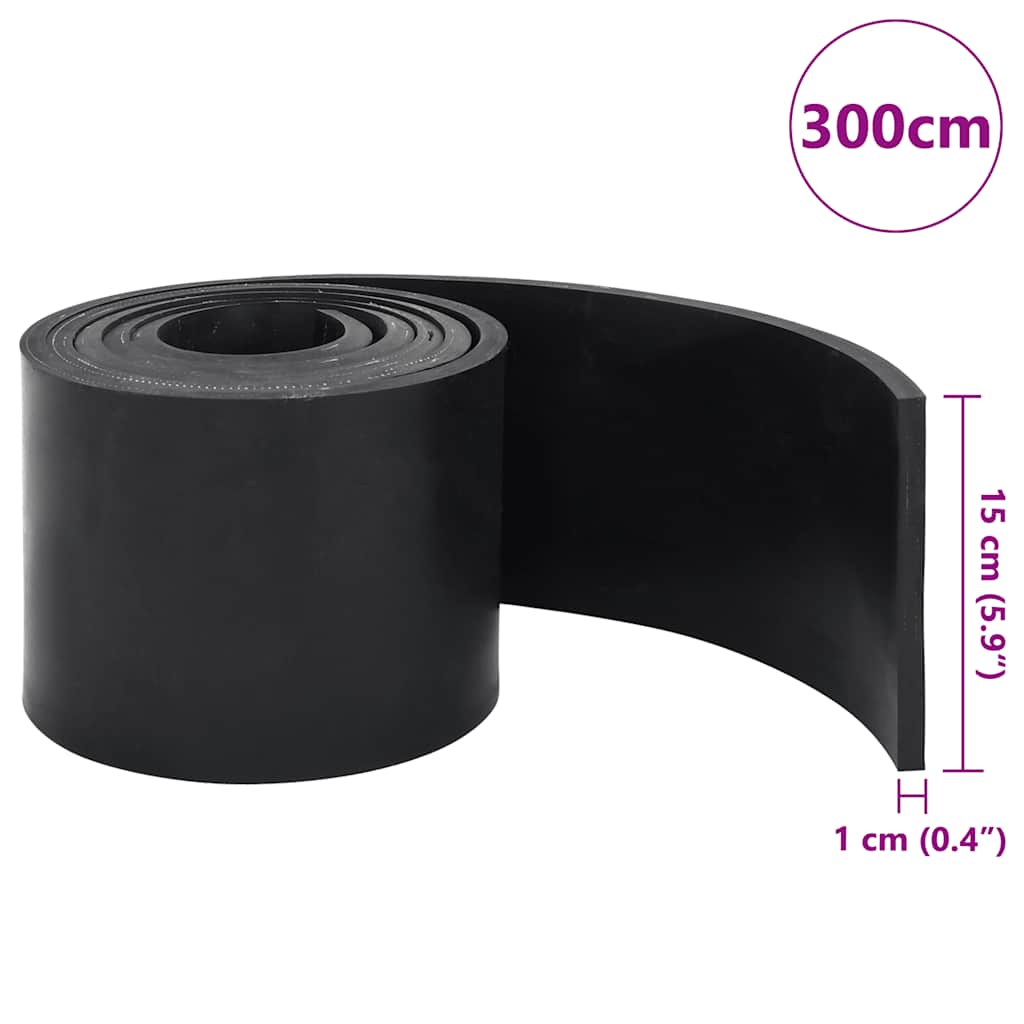 Rubber Edge for Snow Plow Black 300x15x1 cm
