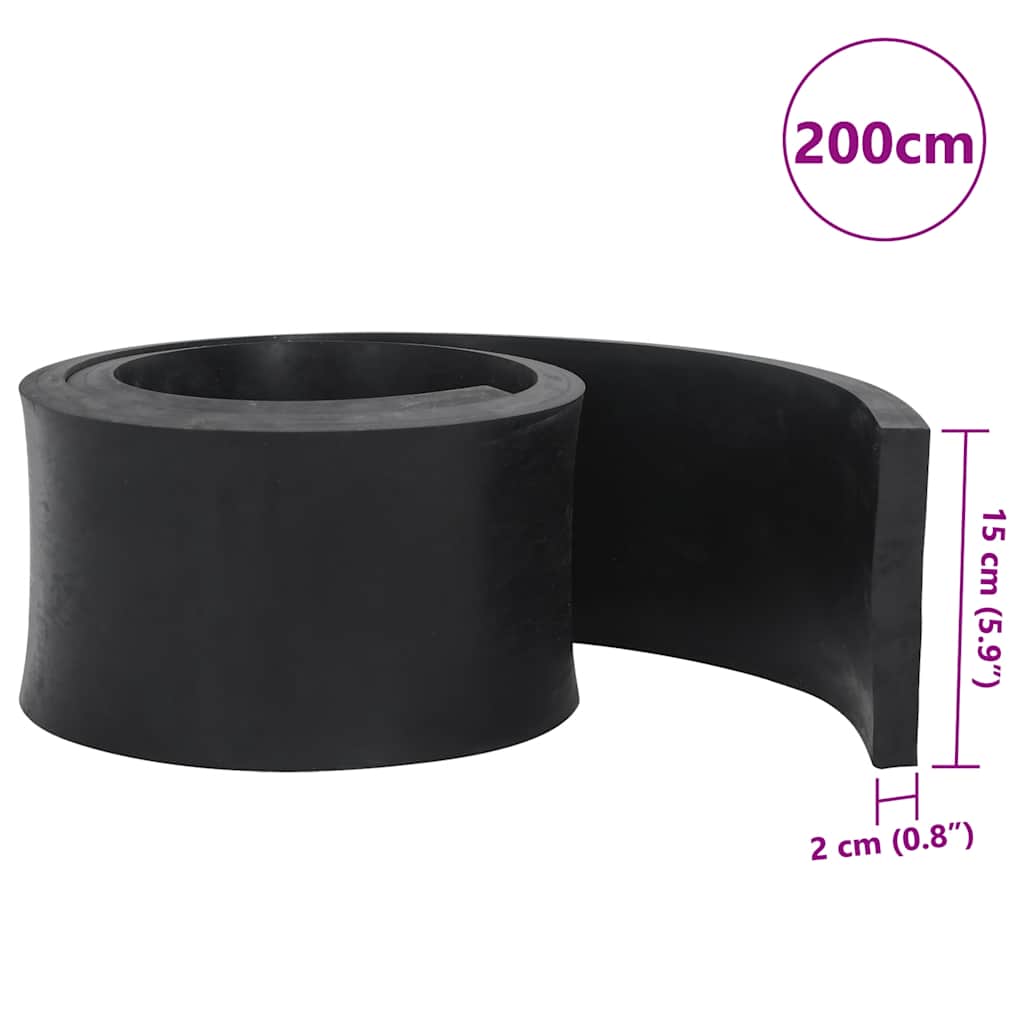 Rubber Edge for Snow Plow Black 200x15x2 cm