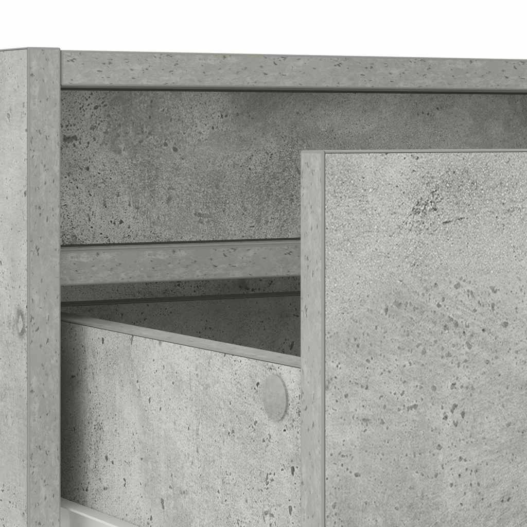 TV Cabinet with LED Lights Concrete Grey 100X35,5x25 cm