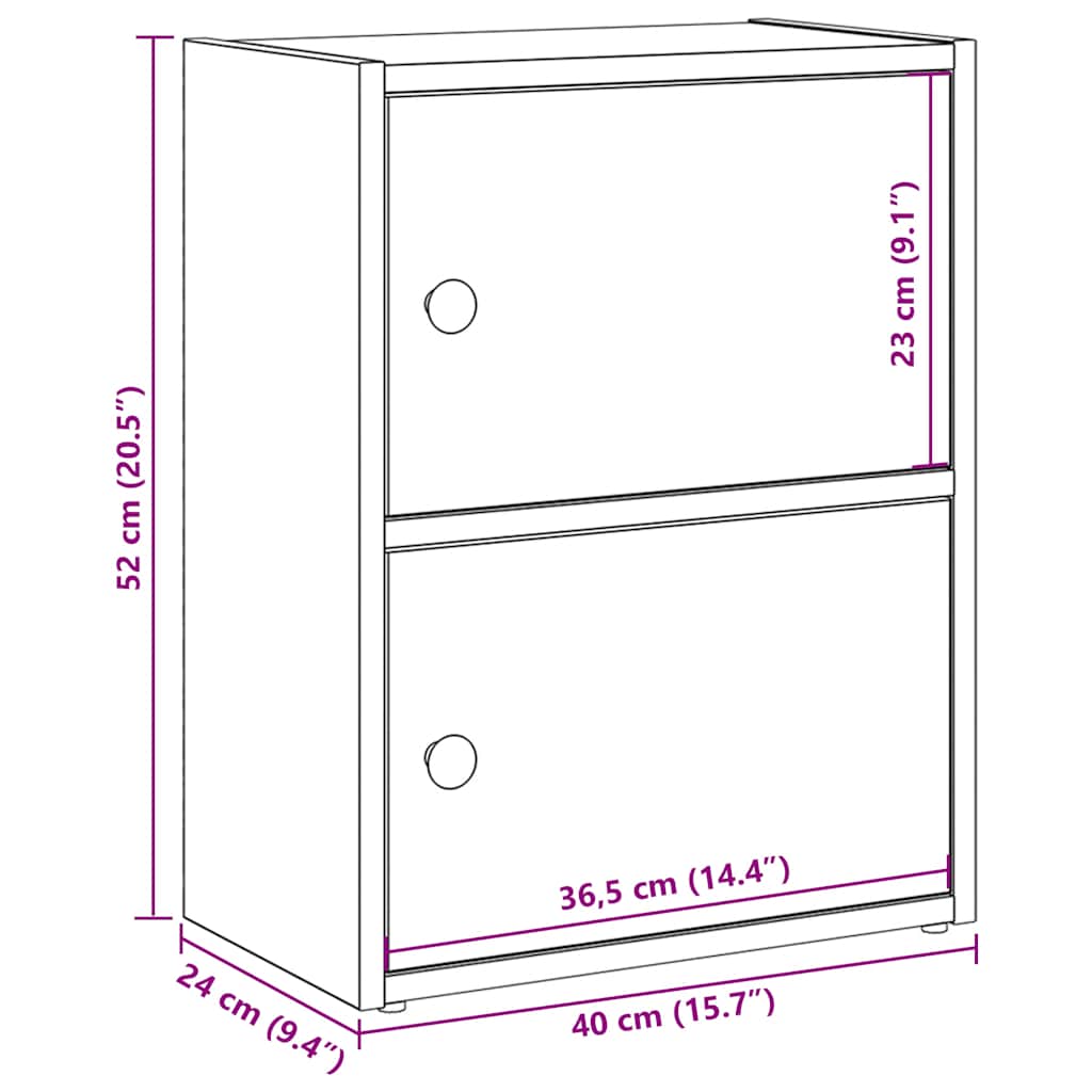 Bookcase Grey Sonoma 40x24x52 cm Engineered Wood