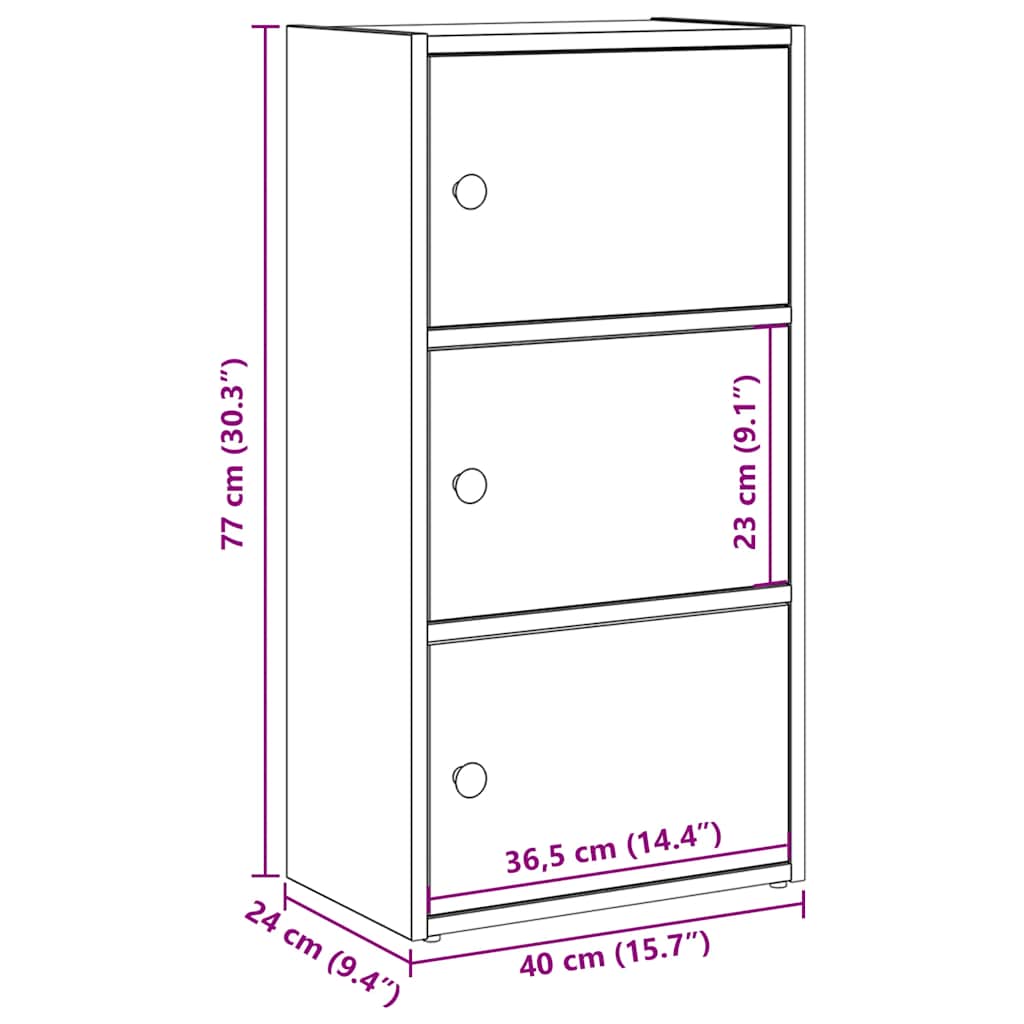 Bookcase Sonoma Oak 40x24x77 cm Engineered Wood