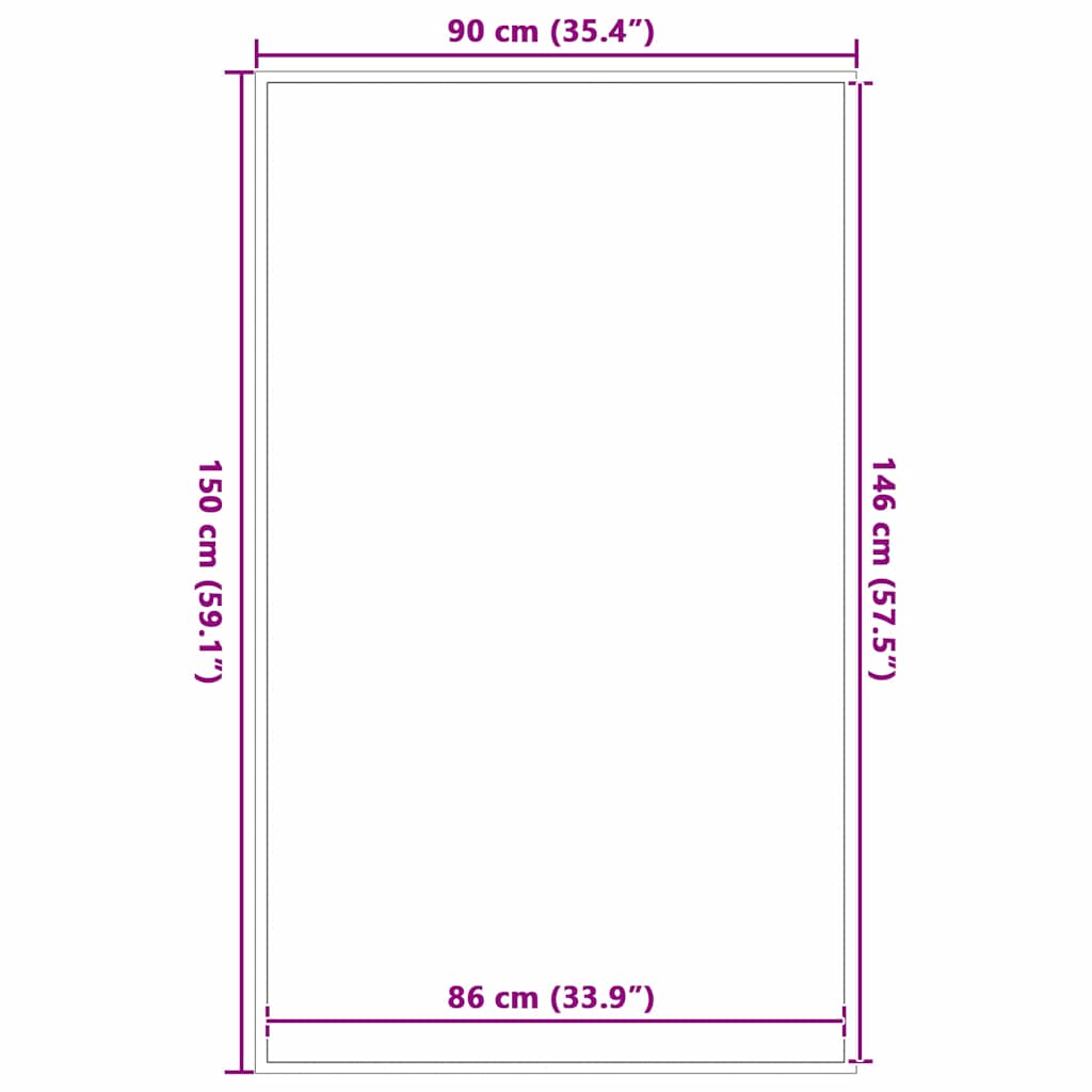 Doormat Black 90x150 cm